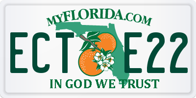 FL license plate ECTE22