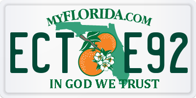 FL license plate ECTE92