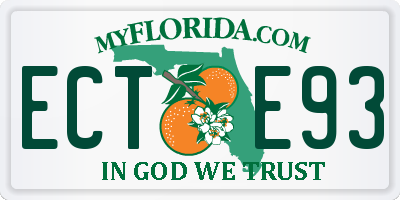 FL license plate ECTE93