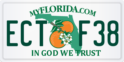 FL license plate ECTF38