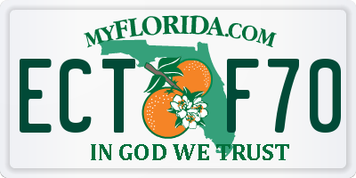FL license plate ECTF70