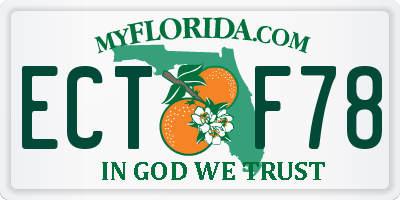 FL license plate ECTF78
