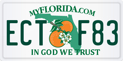 FL license plate ECTF83