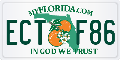 FL license plate ECTF86