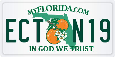FL license plate ECTN19