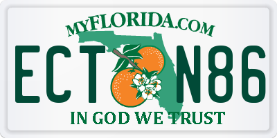 FL license plate ECTN86