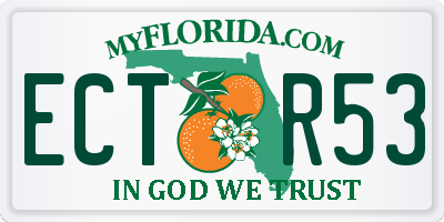 FL license plate ECTR53