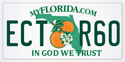 FL license plate ECTR60