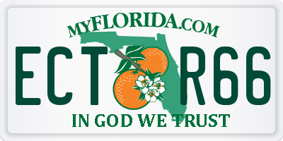 FL license plate ECTR66