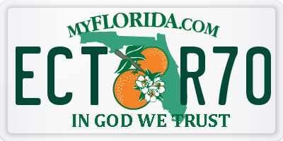 FL license plate ECTR70