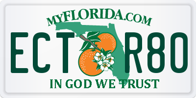FL license plate ECTR80