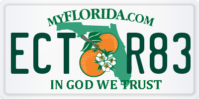 FL license plate ECTR83