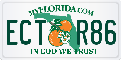 FL license plate ECTR86