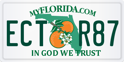 FL license plate ECTR87