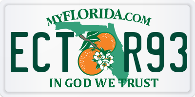 FL license plate ECTR93