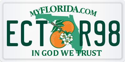 FL license plate ECTR98
