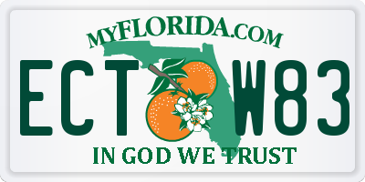 FL license plate ECTW83