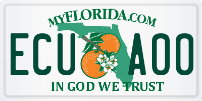 FL license plate ECUA00