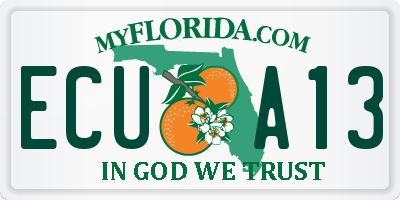 FL license plate ECUA13