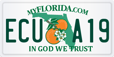 FL license plate ECUA19