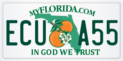 FL license plate ECUA55