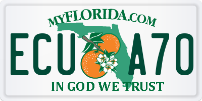 FL license plate ECUA70