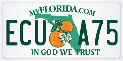 FL license plate ECUA75