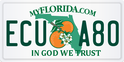 FL license plate ECUA80
