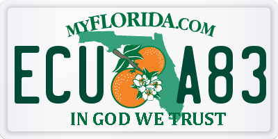 FL license plate ECUA83