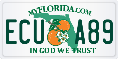 FL license plate ECUA89