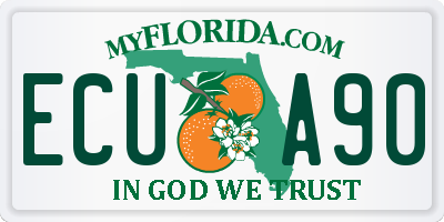 FL license plate ECUA90