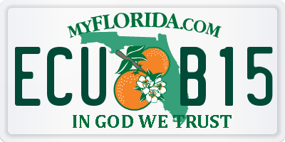 FL license plate ECUB15