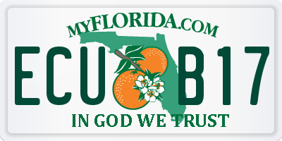 FL license plate ECUB17