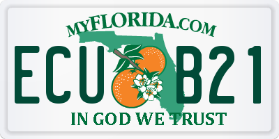 FL license plate ECUB21