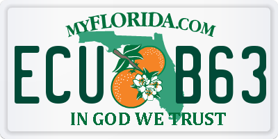 FL license plate ECUB63