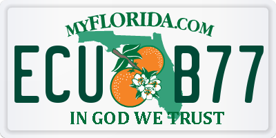 FL license plate ECUB77