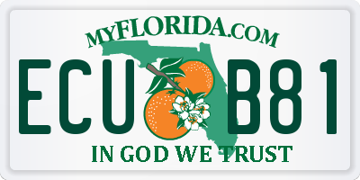 FL license plate ECUB81
