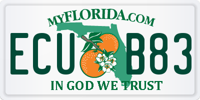 FL license plate ECUB83
