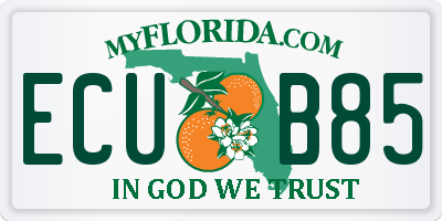 FL license plate ECUB85
