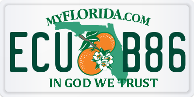 FL license plate ECUB86