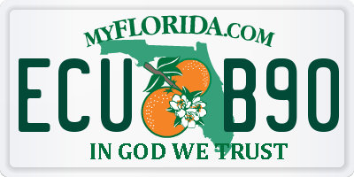 FL license plate ECUB90