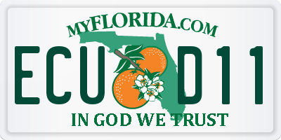 FL license plate ECUD11