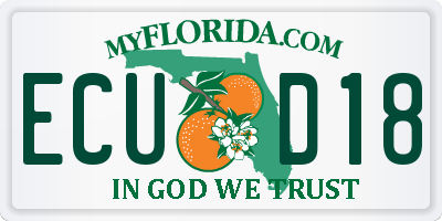 FL license plate ECUD18