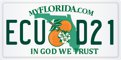 FL license plate ECUD21