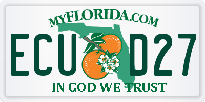 FL license plate ECUD27