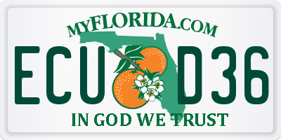 FL license plate ECUD36