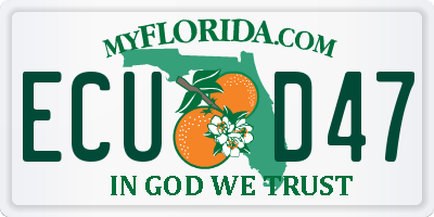 FL license plate ECUD47