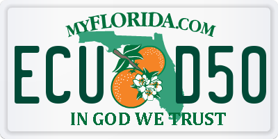 FL license plate ECUD50