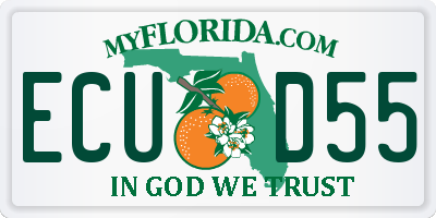 FL license plate ECUD55