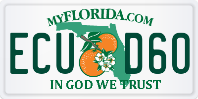 FL license plate ECUD60